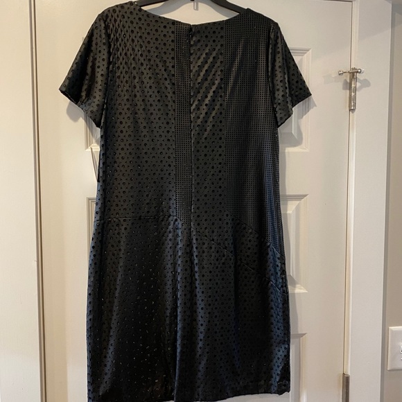 (Sizes 8,10) Perforated Black Faux Leather Dress - Picture 11 of 13